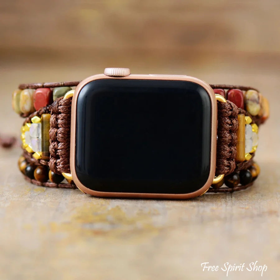 Natural Jasper & Tiger Eye Apple Watch Band