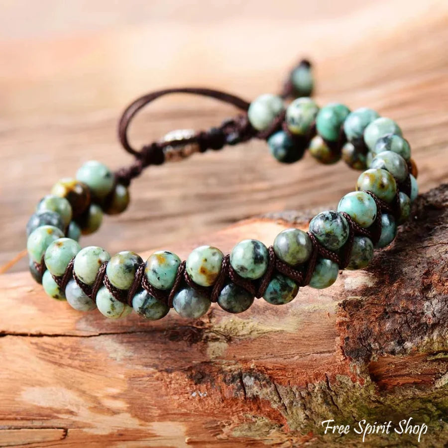Handmade Natural African Turquoise Wrap Bracelet