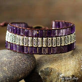 Handmade Amethyst & Tibetan Bead Wrap Bracelet