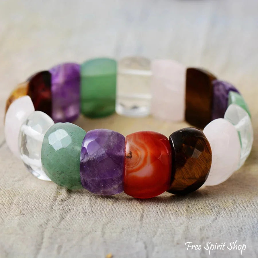 Natural Chakra Stone Bead Bracelet