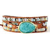 Natural Amazonite & Mix Gemstones Wrap Bracelet