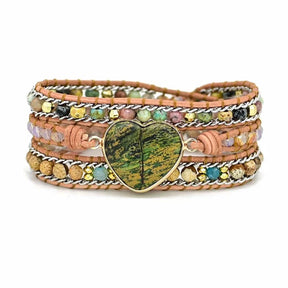 Handmade Green Emperor Stone Wrap Bracelet