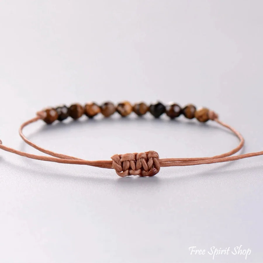 Natural Tiger Eye "Protection" Friendship Bracelet