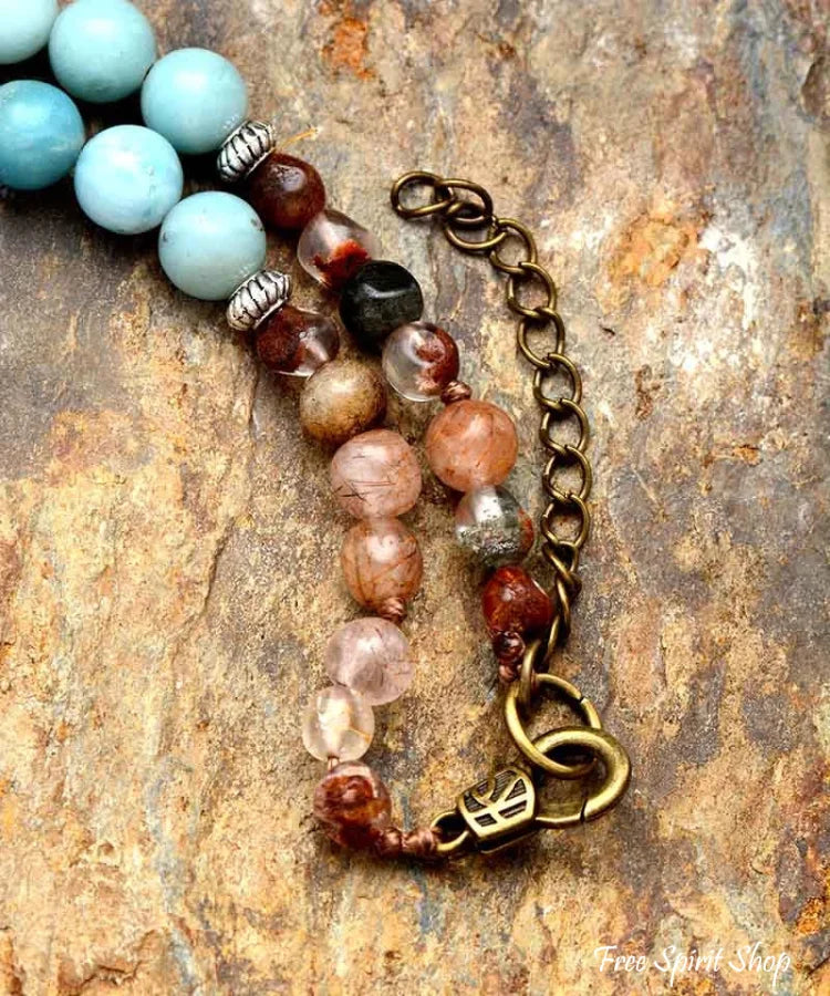 Natural Jasper & Mix Gemstone Beaded Necklace