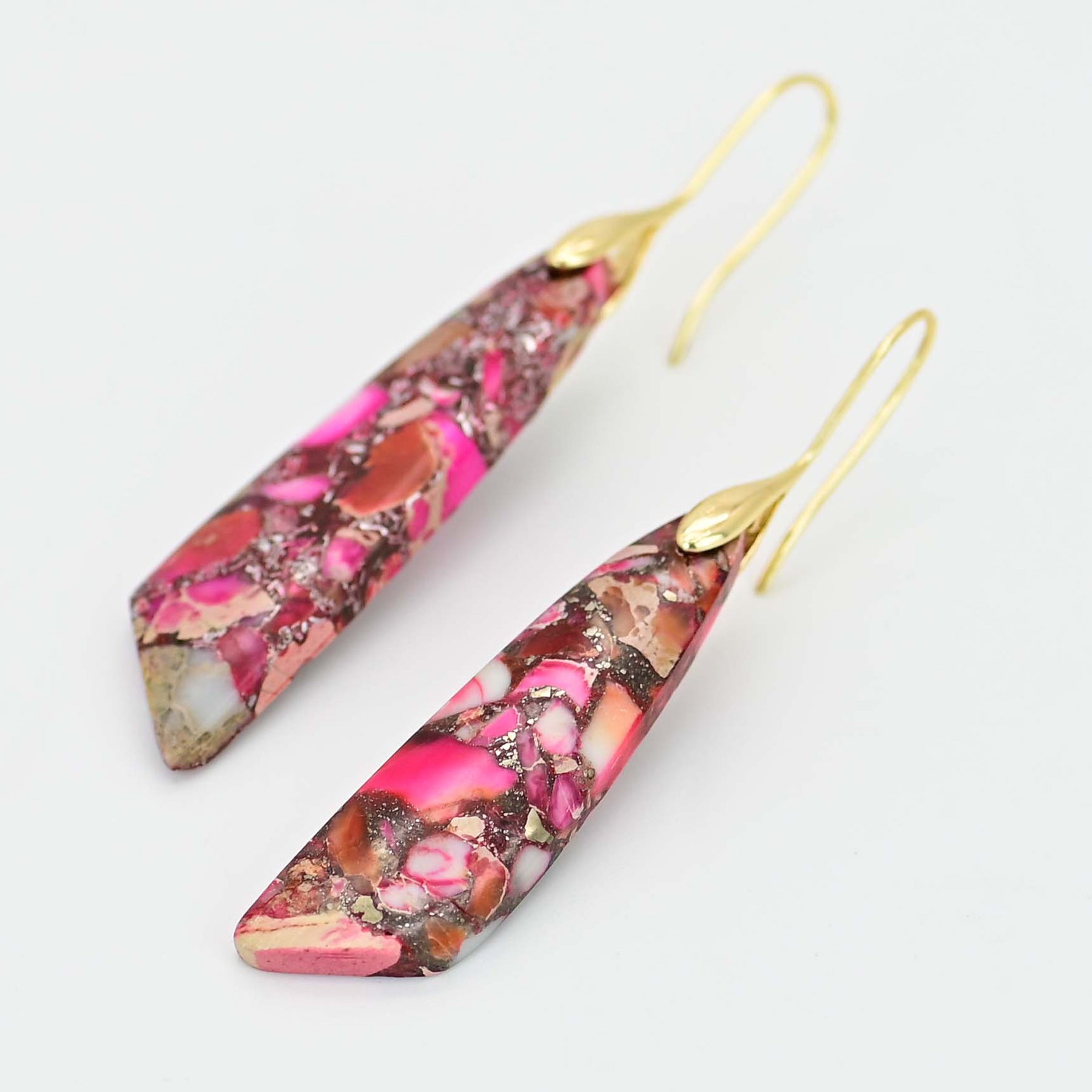 Pink Regalite Stone Earrings