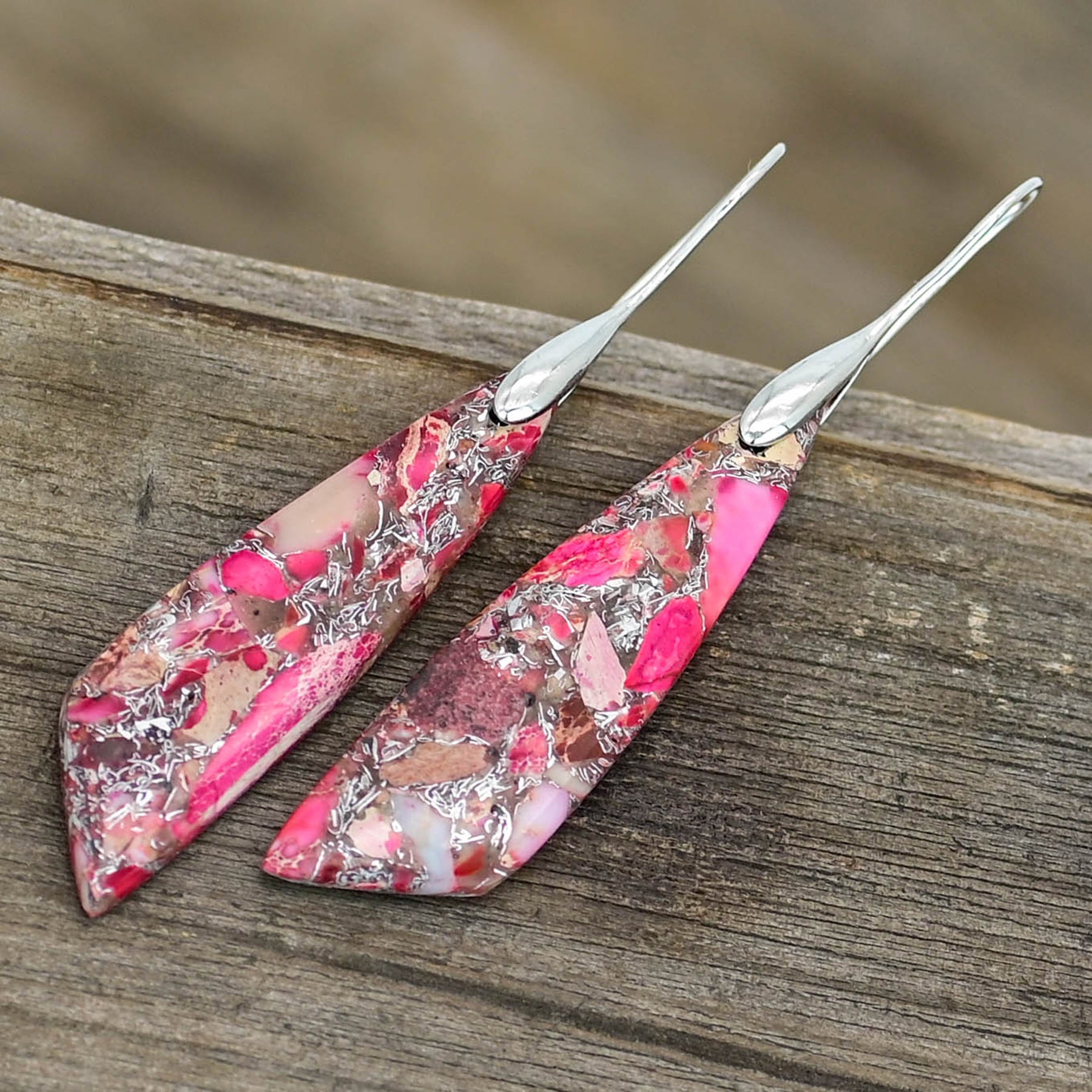 Pink Regalite Stone Earrings