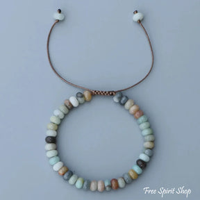 Natural Amazonite Oval Gemstone Beads Shamballa Bracelet