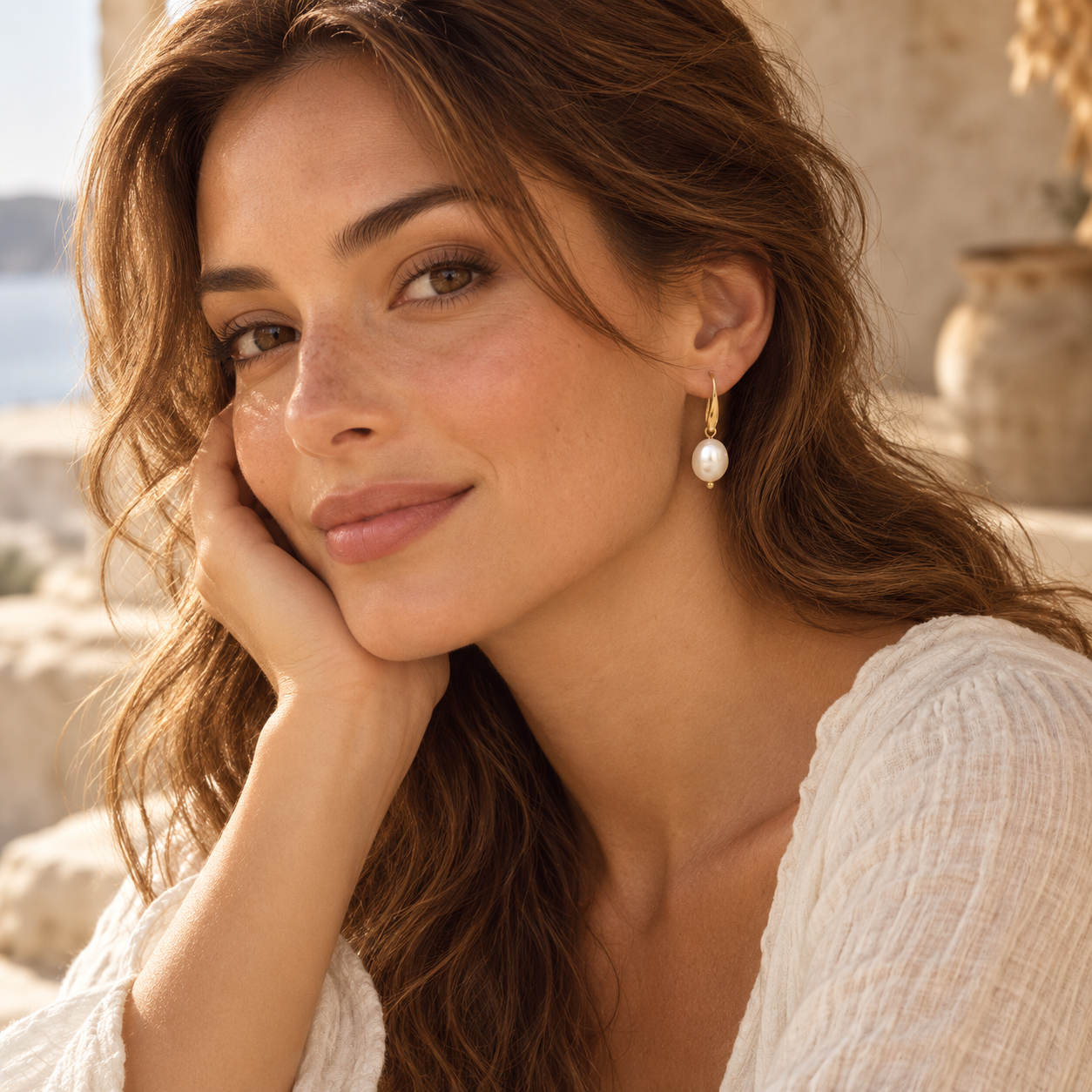 Natural Freshwater Pearl Drop Earrings