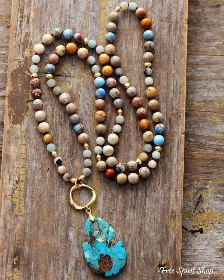 Natural Earthy Jasper Beaded Necklace