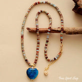Natural King Jasper & Apatite Heart Pendant Necklace