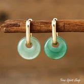 Serenity Green Aventurine Hoop Earrings