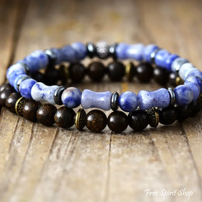 Natural Bronzite & Blue Aventurine Bead Bracelets Jewelry > Bracelet Gemstone
