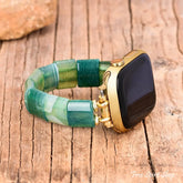 Green Agate Square Bead Apple Watch Band