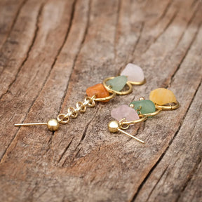 3 Natural Stone Mismatched Drop Earrings