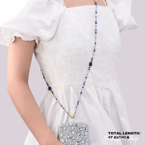 4-in-1 Natural Blue Sodalite & Lapis Lazuli Beaded Chain