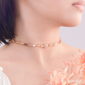 4-in-1 Natural Sunstone Carnelian & Citrine Beaded Chain