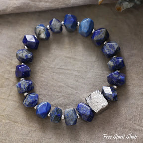 Natural Irregular Lapis Lazuli Bead Bracelet - Lapis