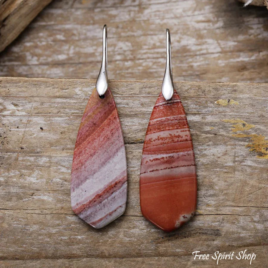 Natural Red Jasper Drop Earrings Jewelry > Gemstone