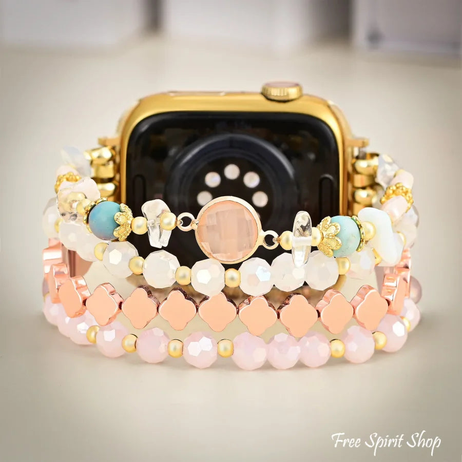 Blush Opal Bloom Beaded Apple Watch Band