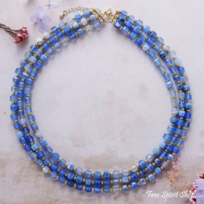 Turquoise Jade Beaded Multi Strand Necklace Jade