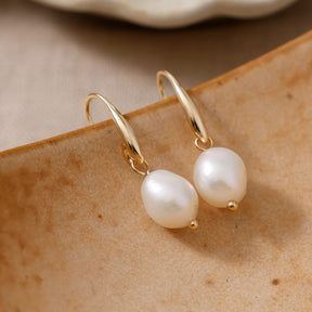 Natural Freshwater Pearl Drop Earrings