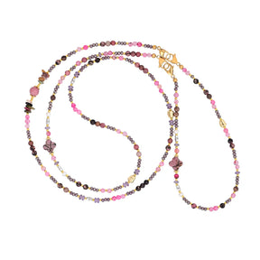 4-in-1 Natural Rhodonite Hematite & Tourmaline Beaded Chain