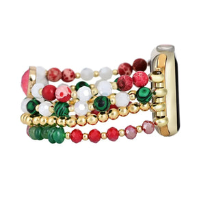 Christmas Elegance Apple Watch Band Smartwatch / Strap > Gemstone Bead Beaded