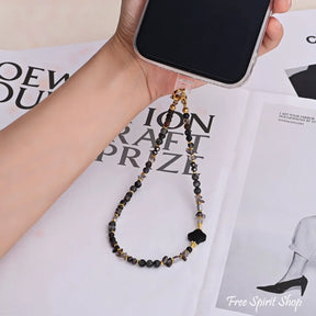 4-in-1 Natural Black Onyx Labradorite & Hematite Beaded Chain