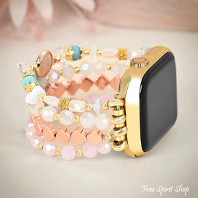 Blush Opal Bloom Beaded Apple Watch Band