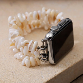 Natural White Shell Beaded Apple Watch Band