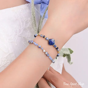 4-in-1 Natural Blue Sodalite & Lapis Lazuli Beaded Chain