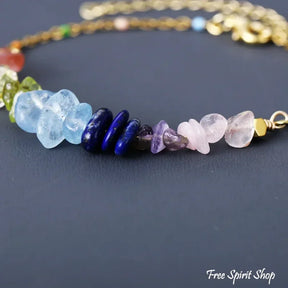 Minimalist 7 Chakra Crystal Balancing Bracelet Jewelry > Gemstone Bead