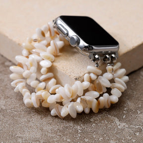 Natural White Shell Beaded Apple Watch Band