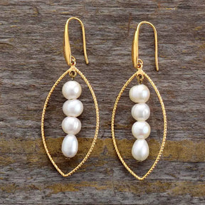Freshwater Pearl Marquise Dangle Earrings