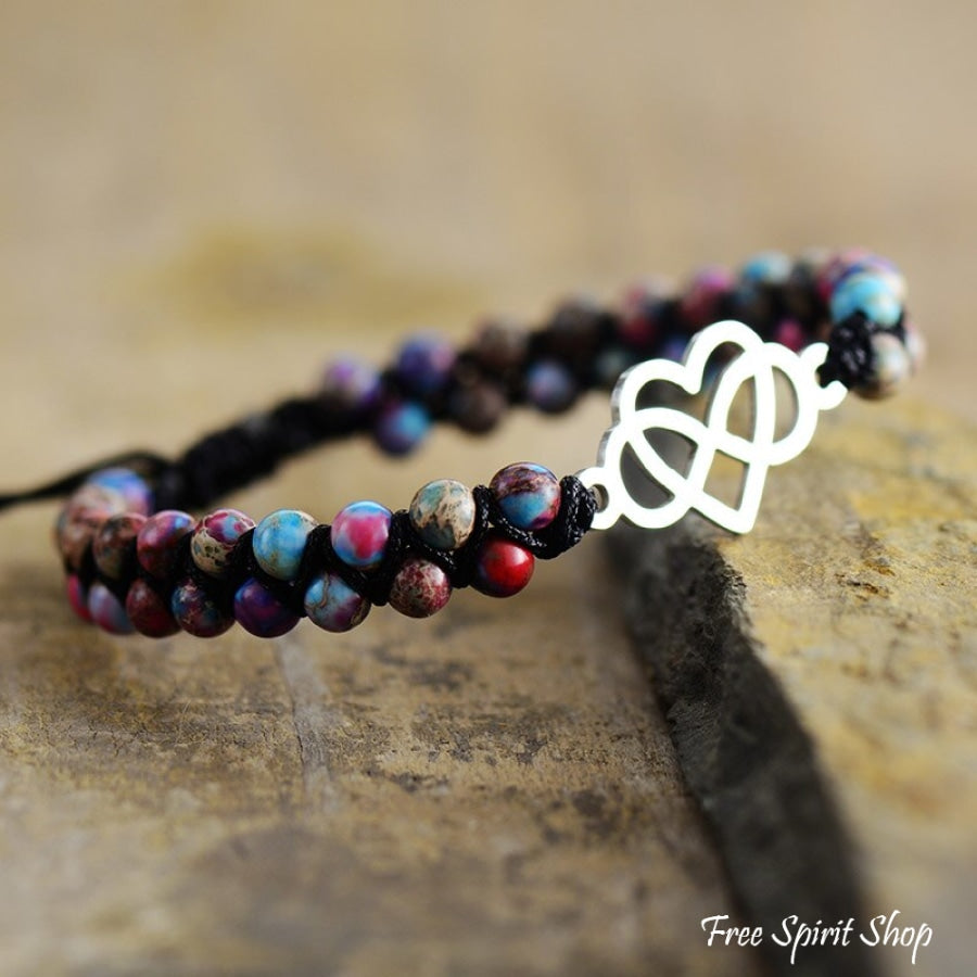 Multi-Color Bead Infinite Love Bracelet Jewelry > Gemstone