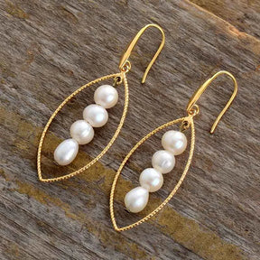 Freshwater Pearl Marquise Dangle Earrings