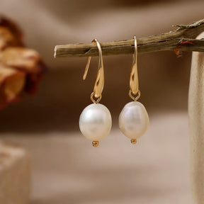 Natural Freshwater Pearl Drop Earrings