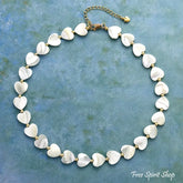 Natural Seashell Heart Choker Necklace Jewelry > Gemstone Bead