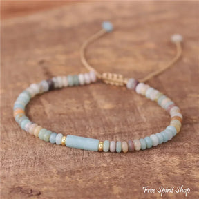 Natural Amazonite Minimalist Adjustable Bracelet Jewelry >