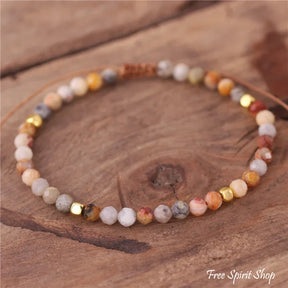 Natural Crazy Agate Minimalist Bead Bracelet Jewelry > Gemstone