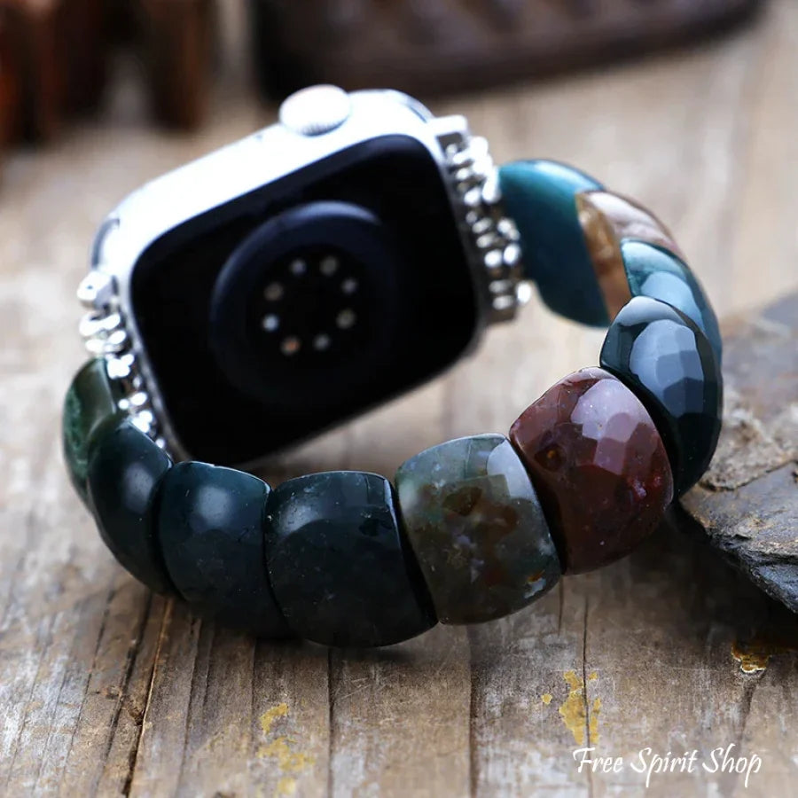 Chunky Amethyst Apple Watch Band - India Agate / Small / Apple 42-49MM Plate