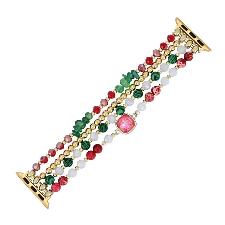 Christmas Elegance Apple Watch Band Smartwatch / Strap > Gemstone Bead Beaded