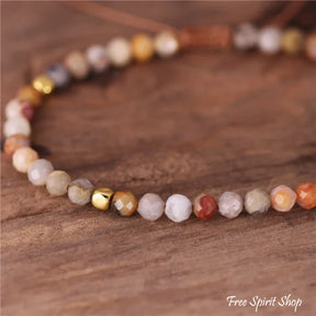 Natural Crazy Agate Minimalist Bead Bracelet Jewelry > Gemstone