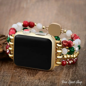 Christmas Elegance Apple Watch Band Smartwatch / Strap > Gemstone Bead Beaded