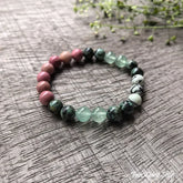 108 Natural Rhodonite Green Aventurine & African Turquoise Mala Necklace Bracelet Jewelry > Gemstone Bead Necklace >