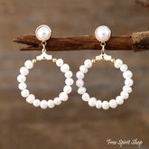 Natural Freshwater Pearl Hoop Earrings