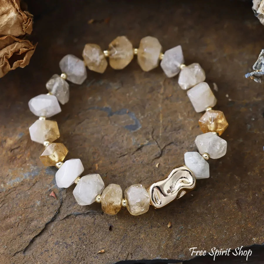 Natural Irregular Lapis Lazuli Bead Bracelet - Lapis