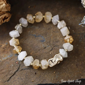 Natural Irregular Citrine Bead Bracelet - Ctrine