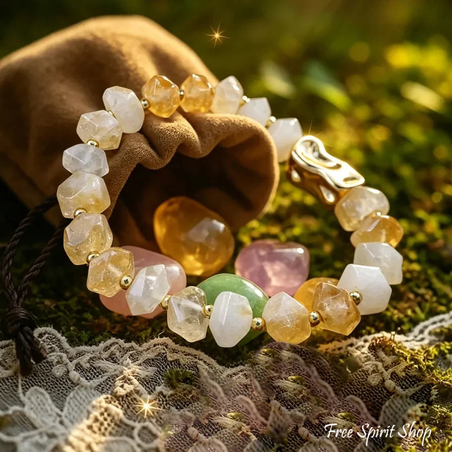 Natural Irregular Citrine Bead Bracelet - Ctrine