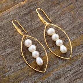 Freshwater Pearl Marquise Dangle Earrings